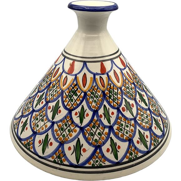 Le Souk Ceramique Tagine Tabarka Hand-Painted Moroccan Ceramic Cookware Lid Only - Picture 1 of 7